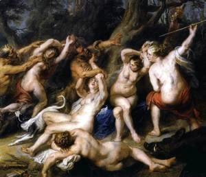 Rubens - Diana and her Nymphs Surprised by the Fauns (detail-2) 1638-40