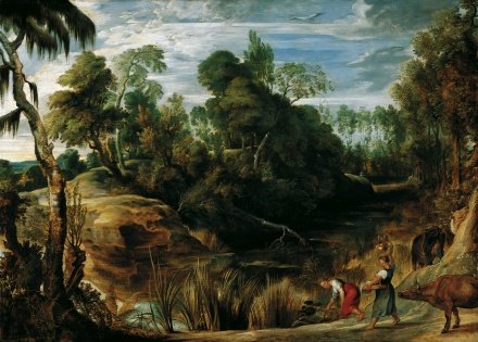 Landscape with Milkmaids and Cows 1616