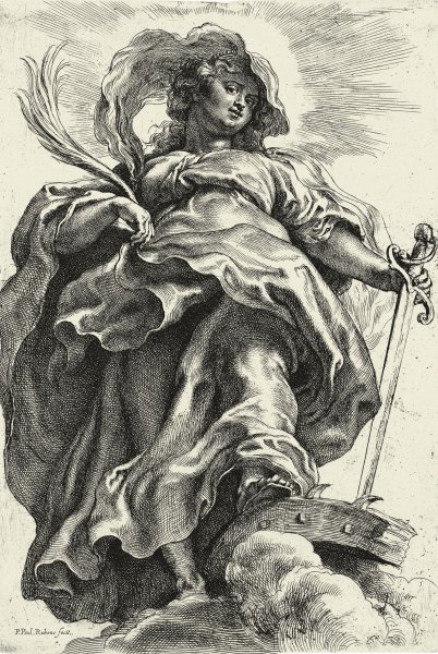 Saint Catherine in the clouds 1620-1621